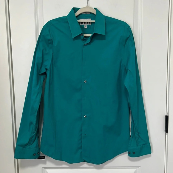 Express Other - Express 1MX Men’s Fitted Long Sleeve Button Down Dress Shirt Teal size Medium